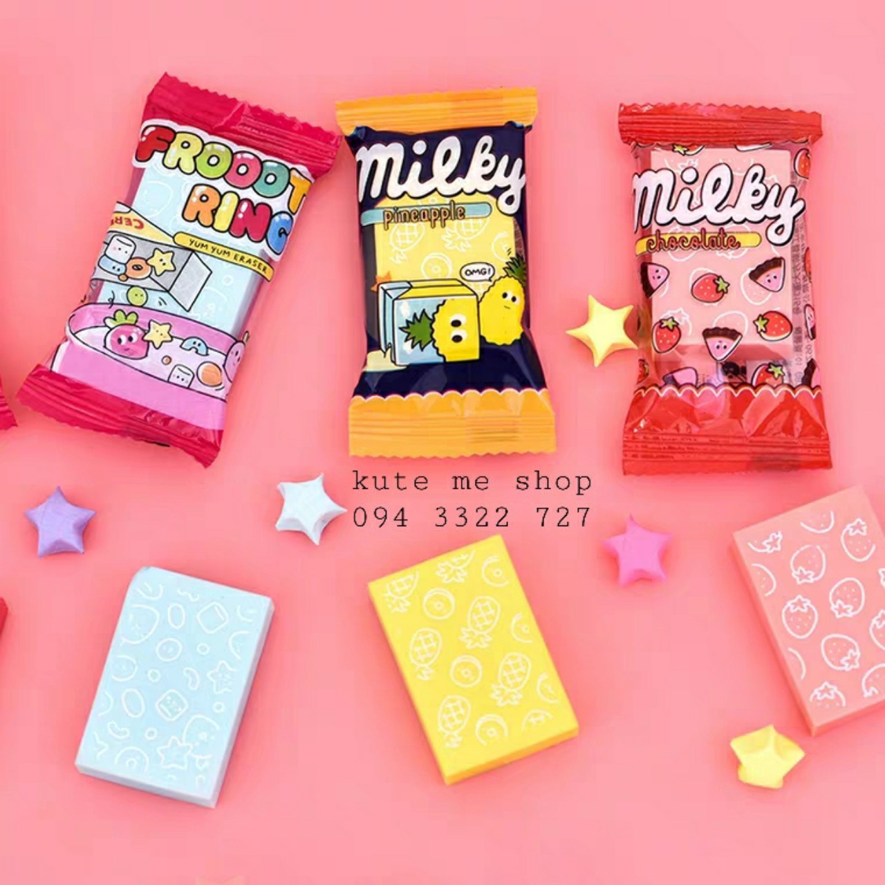 Gôm hình kẹo, thơm như kẹo - set 2 viên