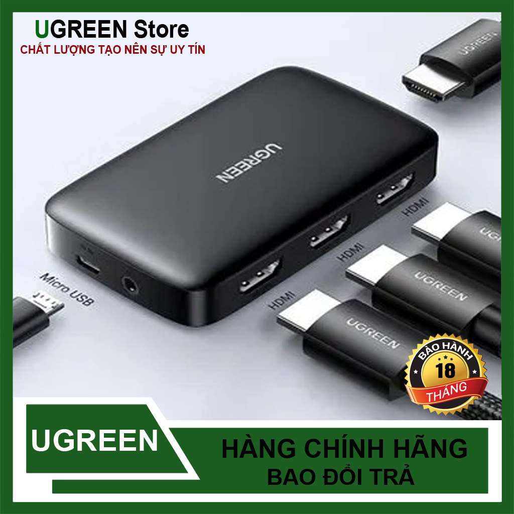 Bộ gộp hdmi 3 vào 1 ra ugreen 80125 chính hãng