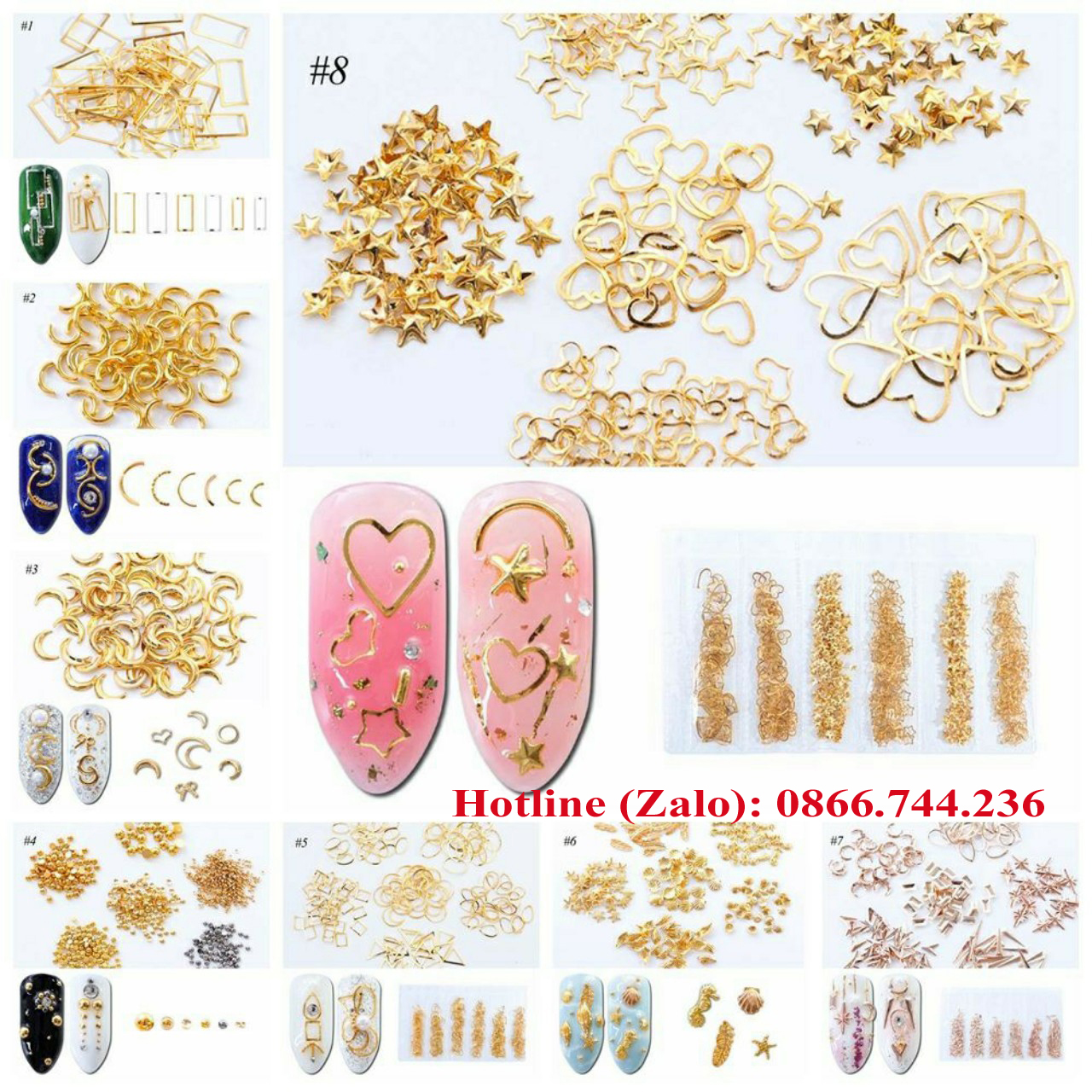 Khay phụ kiện tròn charm trang trí móng làm đẹp nail shop hnnail