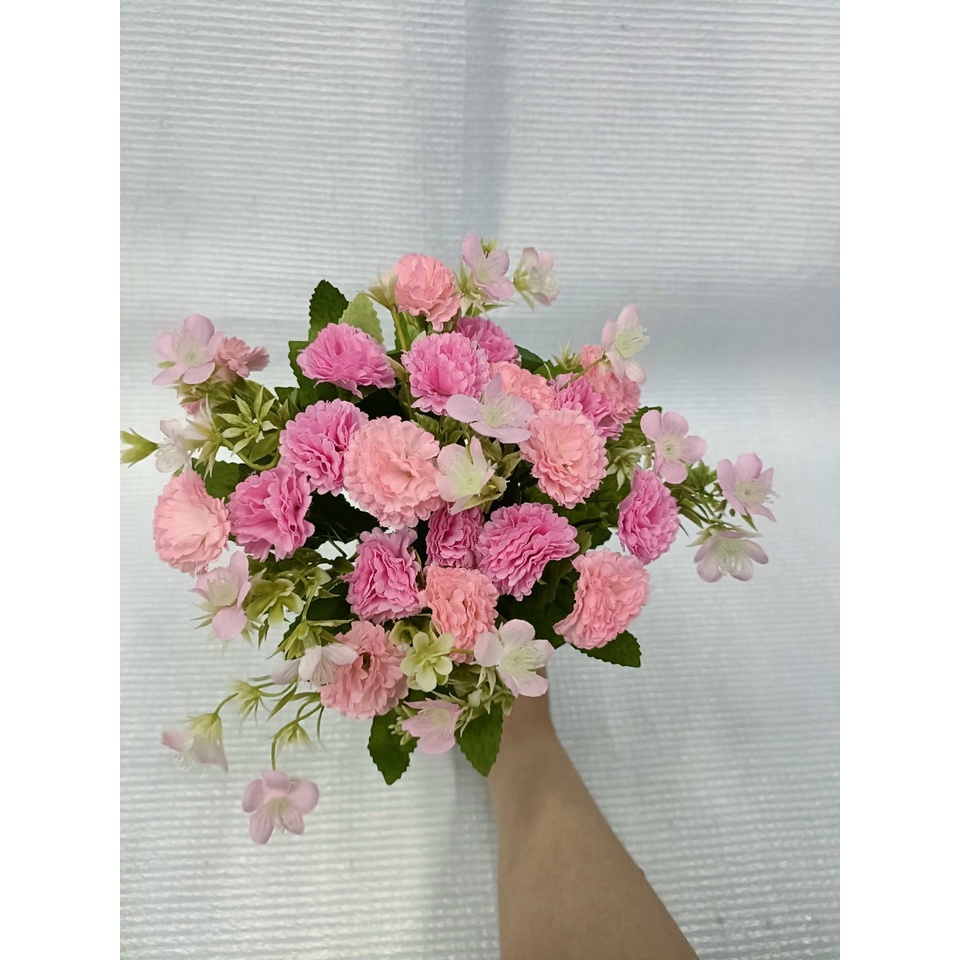 Cây hoa HỒNG TỈ MUỘI bằng nhựa giả, hoa giả nhiều màu trang trí, hoa nhựa