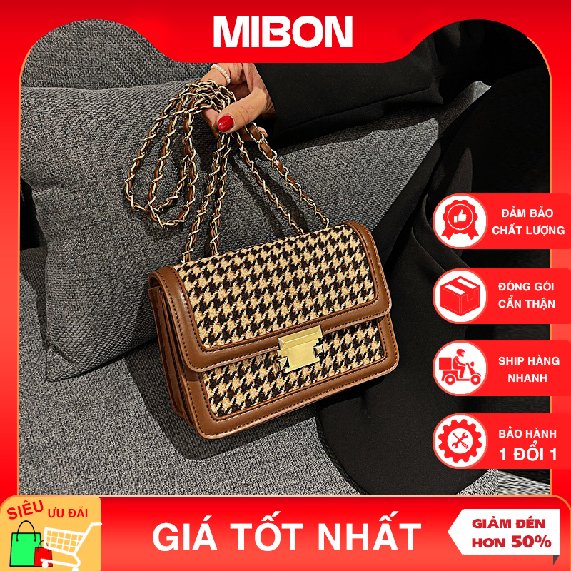 Túi xách nữ đẹp, túi đeo chéo họa tiết thời trang hottrend nhà Mibon