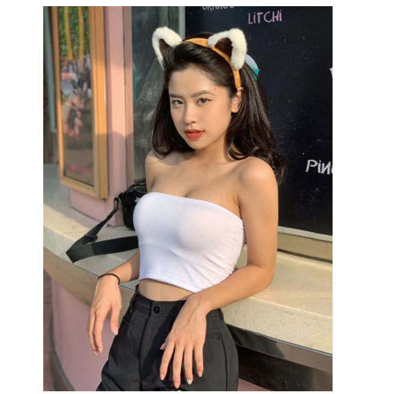 [HCM]Áo Quây Ngực Len Tăm Nữ ?? Croptop thun dáng ôm màu đen trắng tím SIÊU HOT ??