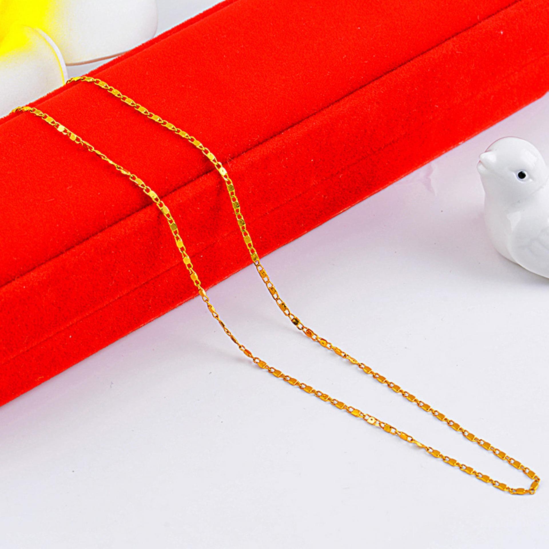 Dây chuyền nam nữ mạ vàng dẹt 24k