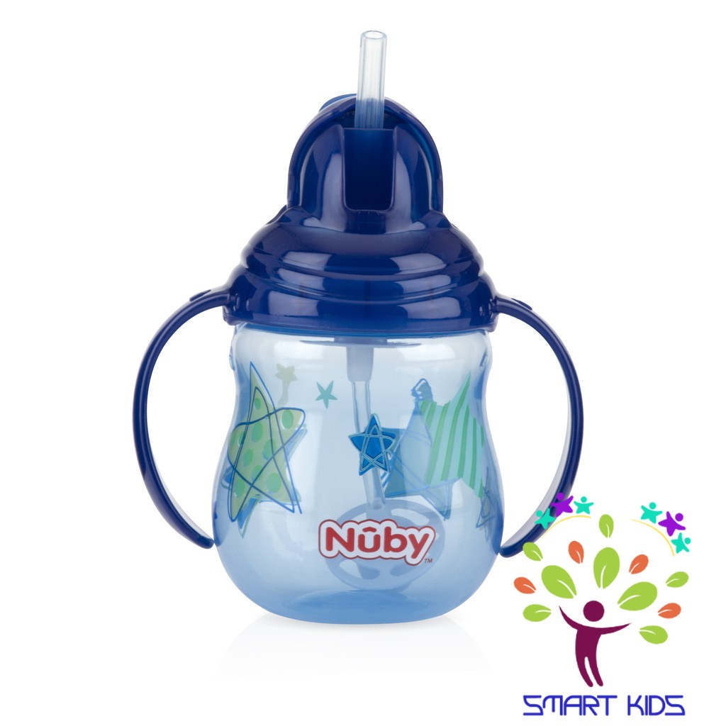 Bình uống nước Nuby ống hút 360 độ 2 tay cầm 270ml