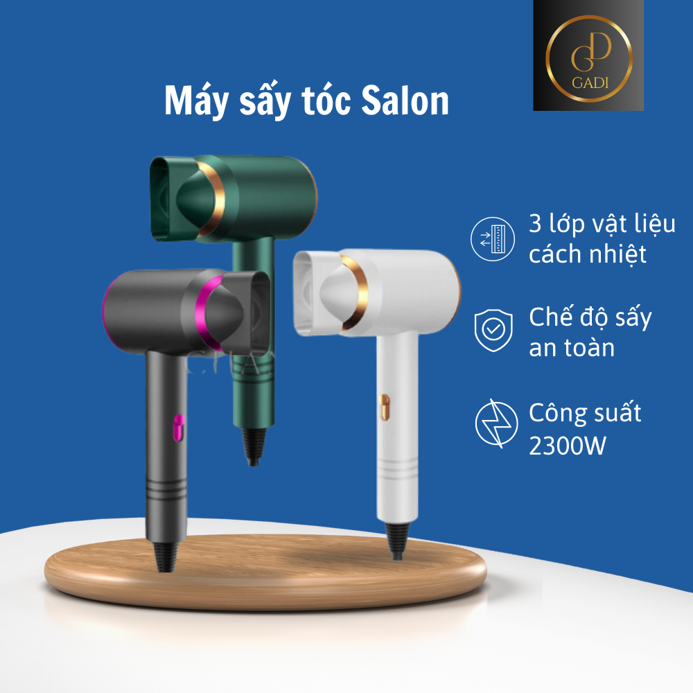 Máy sấy tóc 2 chiều nóng lạnh công suất lớn 2300w, máy sấy tóc mini 3 chế độ sấy chăm sóc tóc chuẩn salon