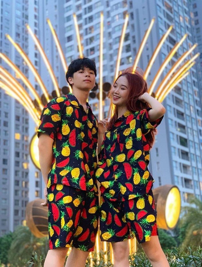 💚ĐẸP XUẤT SĂC HOT TREND 💚 Bộ Quần Áo Pizama CC Nam Nữ Chất Liệu Kat e Thái Cực HotY6