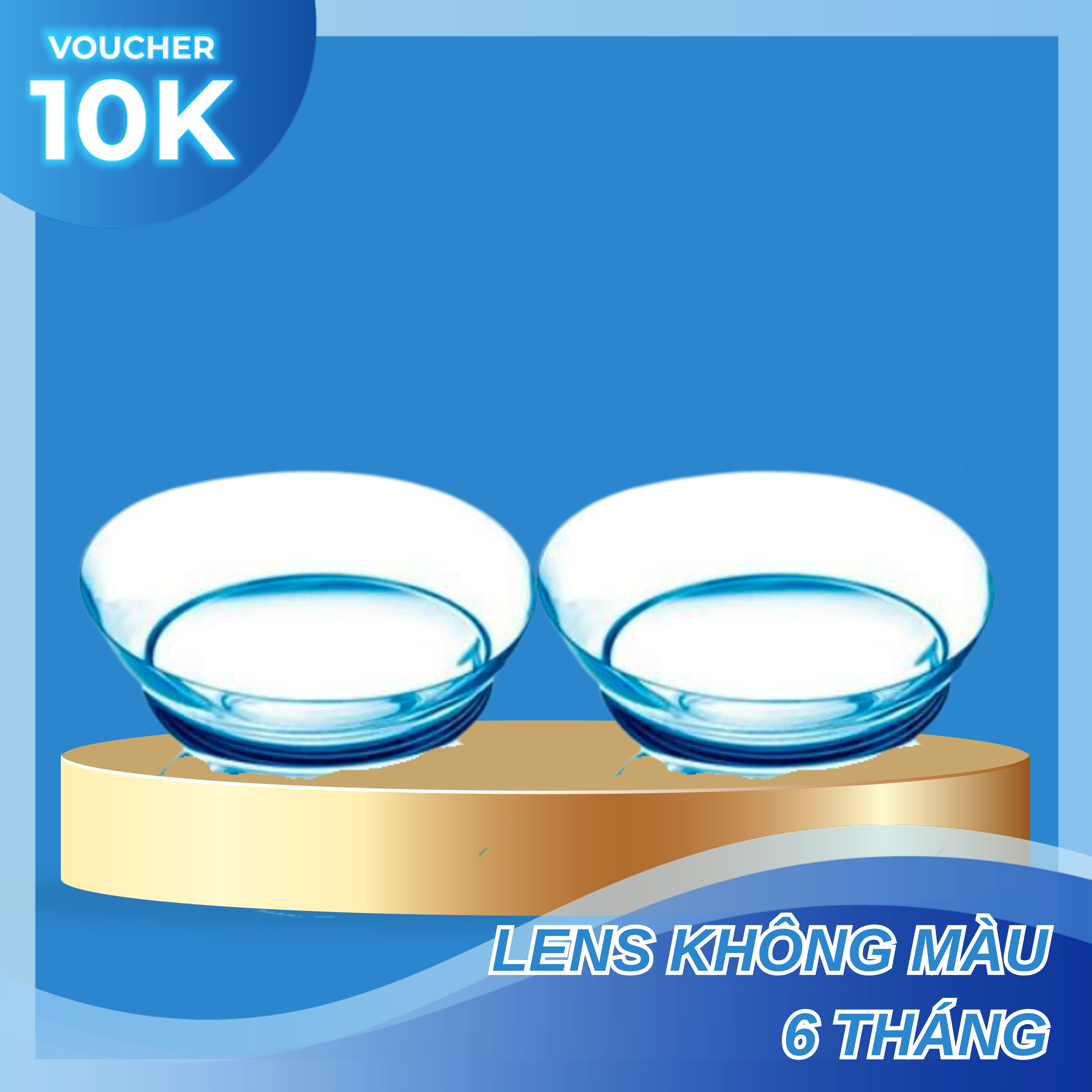 Kính áp tròng không màu dùng 6 tháng (-1.00 đến -15.00 độ), lens trong suốt có độ cận cho mắt - Lens Optic