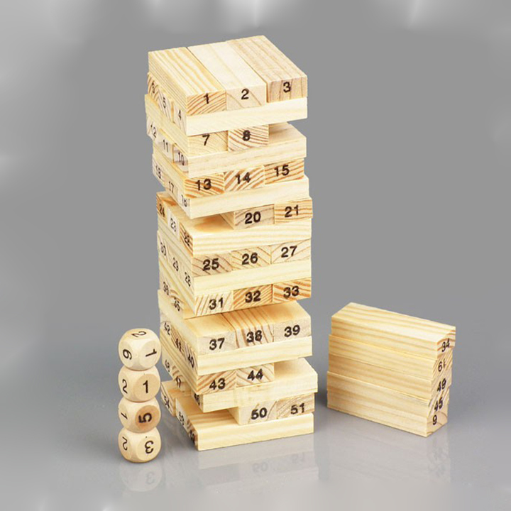 Bộ đồ chơi rút gỗ mini Wiss Toy 54 thanh làm từ gỗ tự nhiên