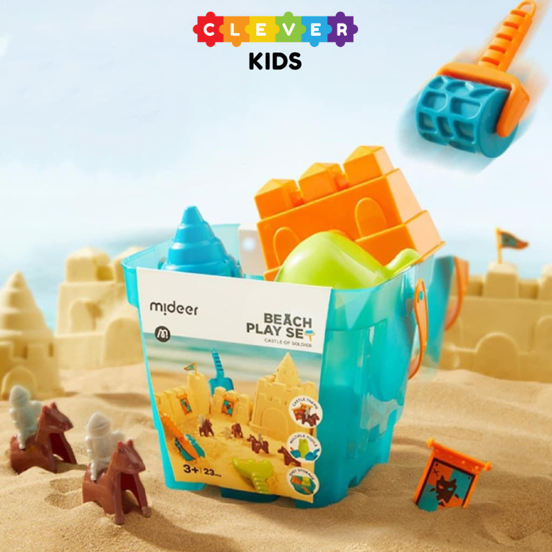 Đồ chơi bãi biển, khuôn đồ chơi cát mideer beach play set castle of soldier, đồ chơi cho bé từ 1 tuổi - cleverkids