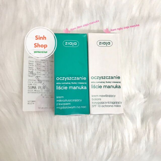 Combo kem dưỡng da ngày và đêm ziaja manuka nội địa balan