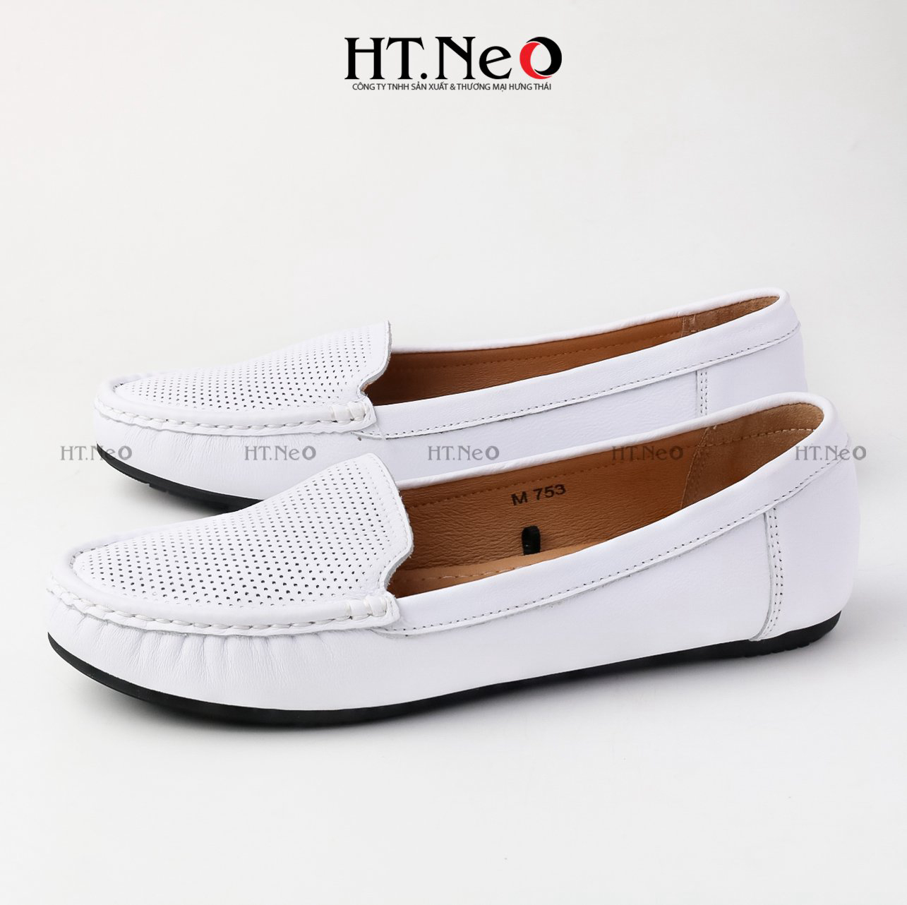 HT NEO giày mọi nữ , Giày da mềm trơn siêu đẹp đế bằng dễ đi tiện lợi HT NEO rất phù hợp với chị em phái nữ ( NU 96- DE )