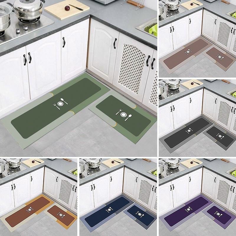 BỘ 2 Thảm nhà bếp SILICON siêu thấm BATMATH, Thâm hút tốt, khô nhanh, mềm mại cho trang trí nội thất nhà bếp thêm sạch sẽ và sang trọng