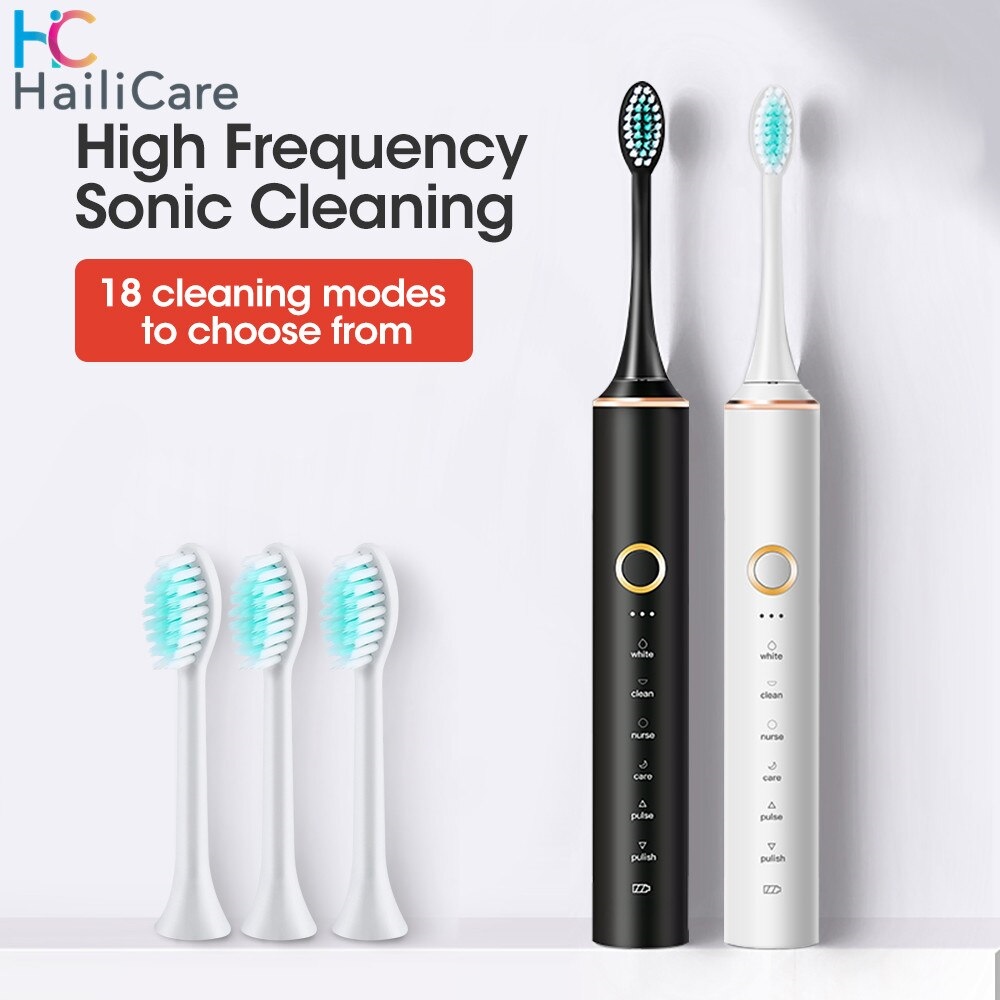 hot DT Hailicare Electric Toothbrush Soft Bristle IPX7 Teeth Cleaning