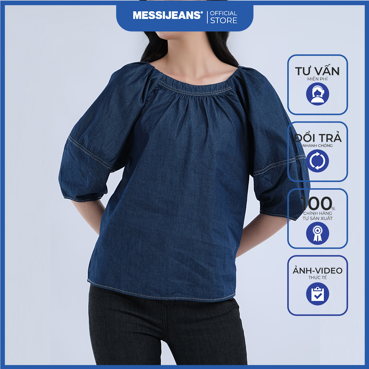 Áo nữ kiểu tay phồng messi wjf0162