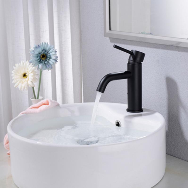 Vòi Lavabo nóng lạnh màu đen cao cấp - Inox 304- style 1