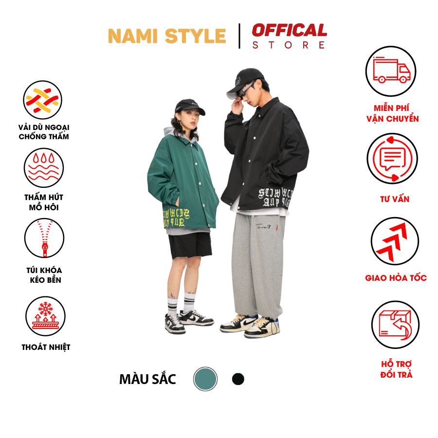 Áo khoác nam lót vải nỉ ấm, khoác dù nam túi khóa kéo cực xịn, áo khoác đông nam