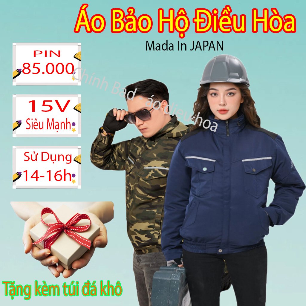[COMBO 2 ÁO+1 PHỤ KIỆN]ÁO ĐIÊU HÒA HAI 2 QUẠT 15V PIN 85.000MAH CHỐNG TIA UV CỰC TỐT BẢO HỘ LAO ĐỘNG,ÁO ĐIỀU HÒA NHẬT BẢN✔👌