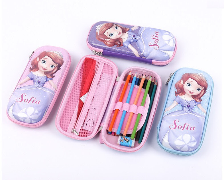 Hộp bút viết in nổi 3d hình elsa, công chúa, ngựa pony dễ thương cho bé gái