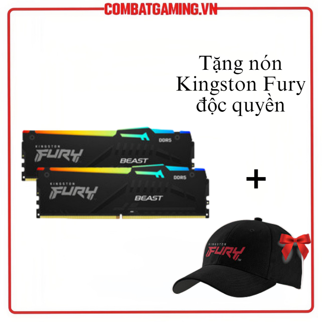 Ram máy tính kingston fury beast ddr5 rgb 16gb 32gb 5200mhz 5600mhz 6000mhz hàng chính hãng
