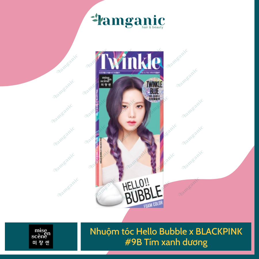 [HCM][Chính Hãng Mise En Scene] Thuốc Nhuộm Tóc Dạng Bọt Hello Bubble Foam BlackPink - Màu Twinkle Blue (Xanh tím)