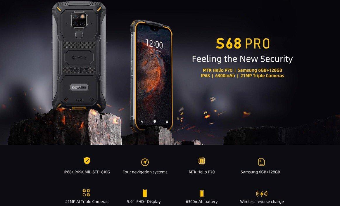 Điện thoại Doogee S68 PRO pin khủng chống nước  chống va đập Ram 6GB- Rom 128GB, bảo hành chính hãng 12 tháng