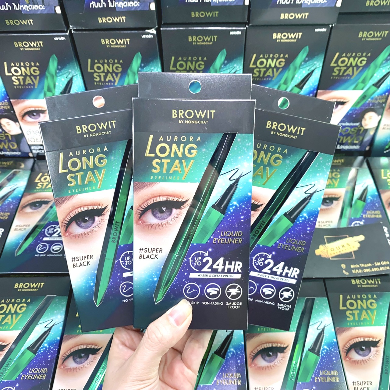 Bút kẻ mắt Nongchat chống nước lâu trôi Aurora Long Stay - Kẻ dạ Nongchat không thấm nước