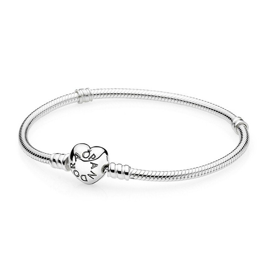 Pandora-Vòng đeo tay bằng bạc có khóa trái tim-Pandora Moments-590719