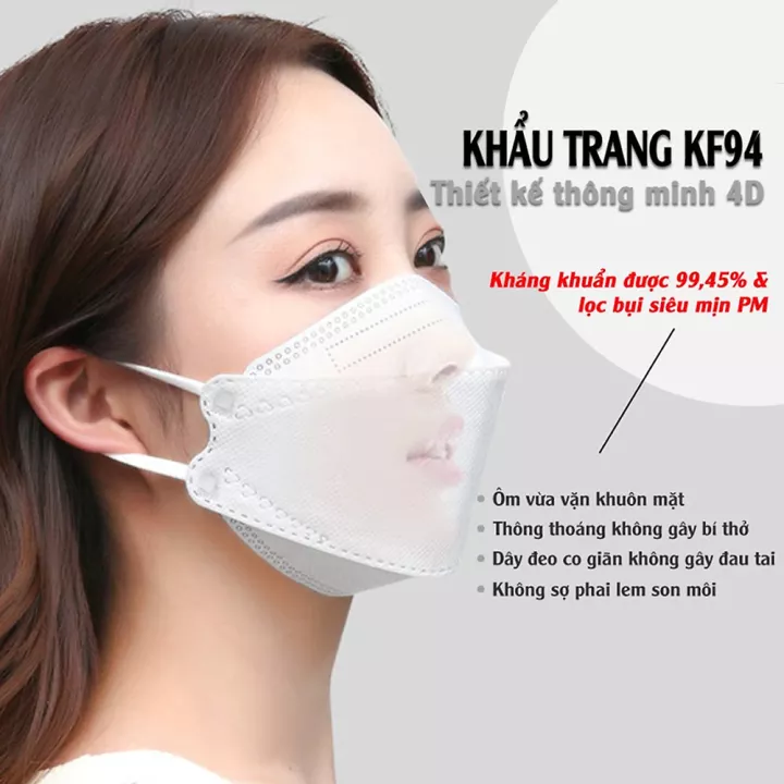 Khẩu trang 3d an mask hộp 50 cái- khẩu trang y tế 4d kf94 công nghệ hàn quốc - kháng khuẩn và thời trang