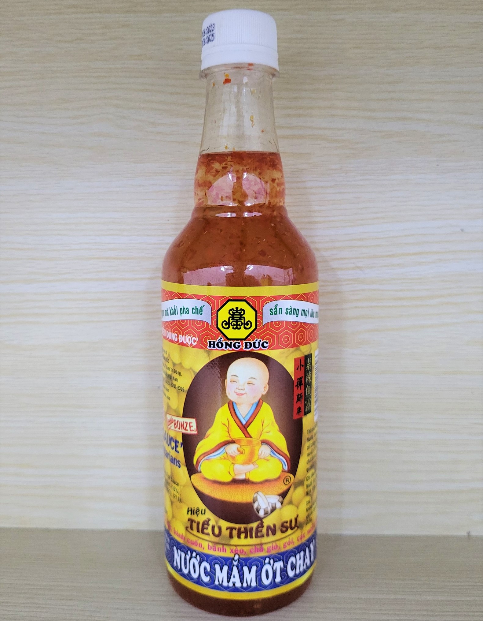 HỒNG ĐỨC Chai 500ml NƯỚC MẮM ỚT CHAY hiệu Tiểu Thiền Sư Chili Fish Sauce