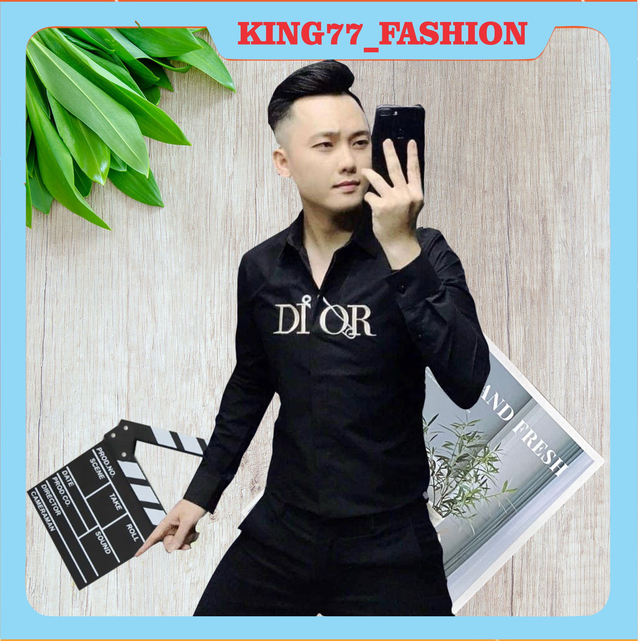 Áo sơ mi nam dài tay cao cấp Diro chất vải lụa mịn thấm hút mồ hôi mẫu mới giá rẻ KING77_FASHION