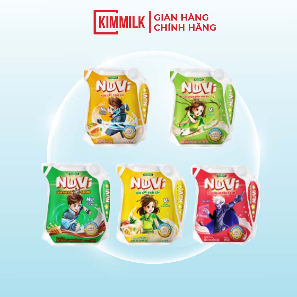 Thùng 24 túi sữa uống hương trái cây Nuvi Power cho bé 110ml