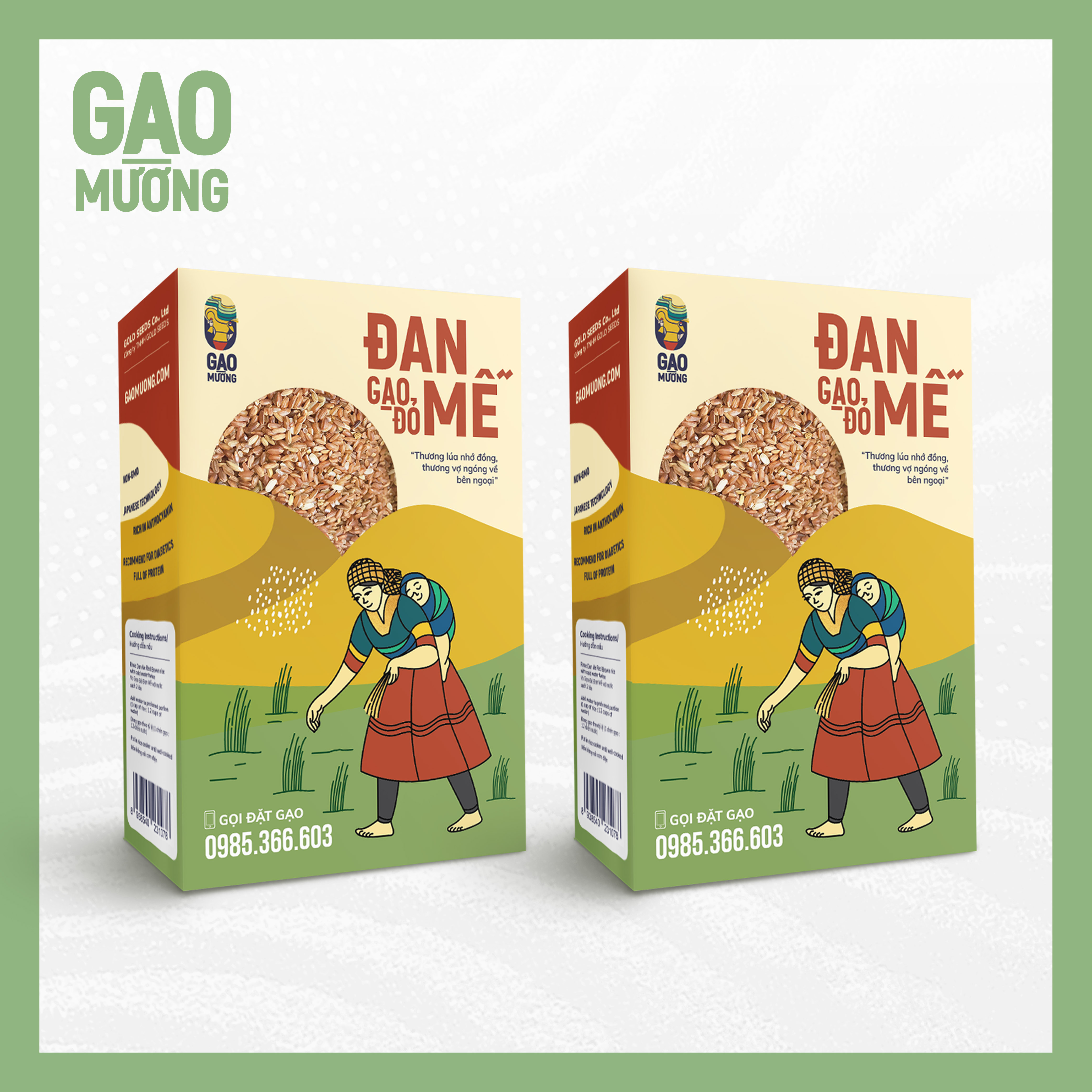 2kg Gạo lứt Đan Mễ, gạo lứt đỏ dẻo Điện Biên, gạo lứt 1 màu, túi hút chân không