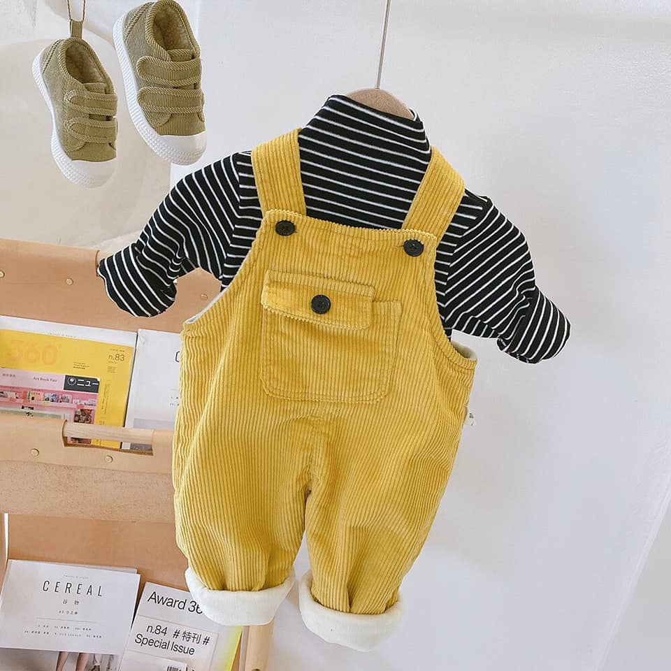 QUẦN YẾM NHUNG LÓT NỈ PHỐI ÁO KẺ CỰC XINH (CÓ ẢNH THẬT)