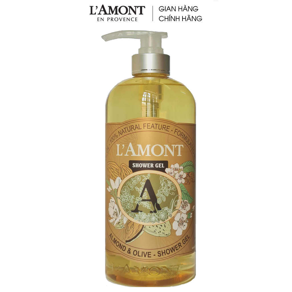 Sữa tắm almond 1000ml - l'amont en provence