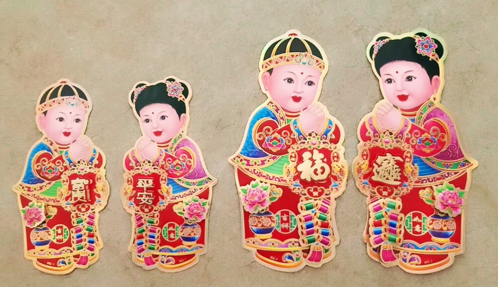 1 cặp cậu bé - cô bé trang trí tráp ăn hỏi, tiệc cưới