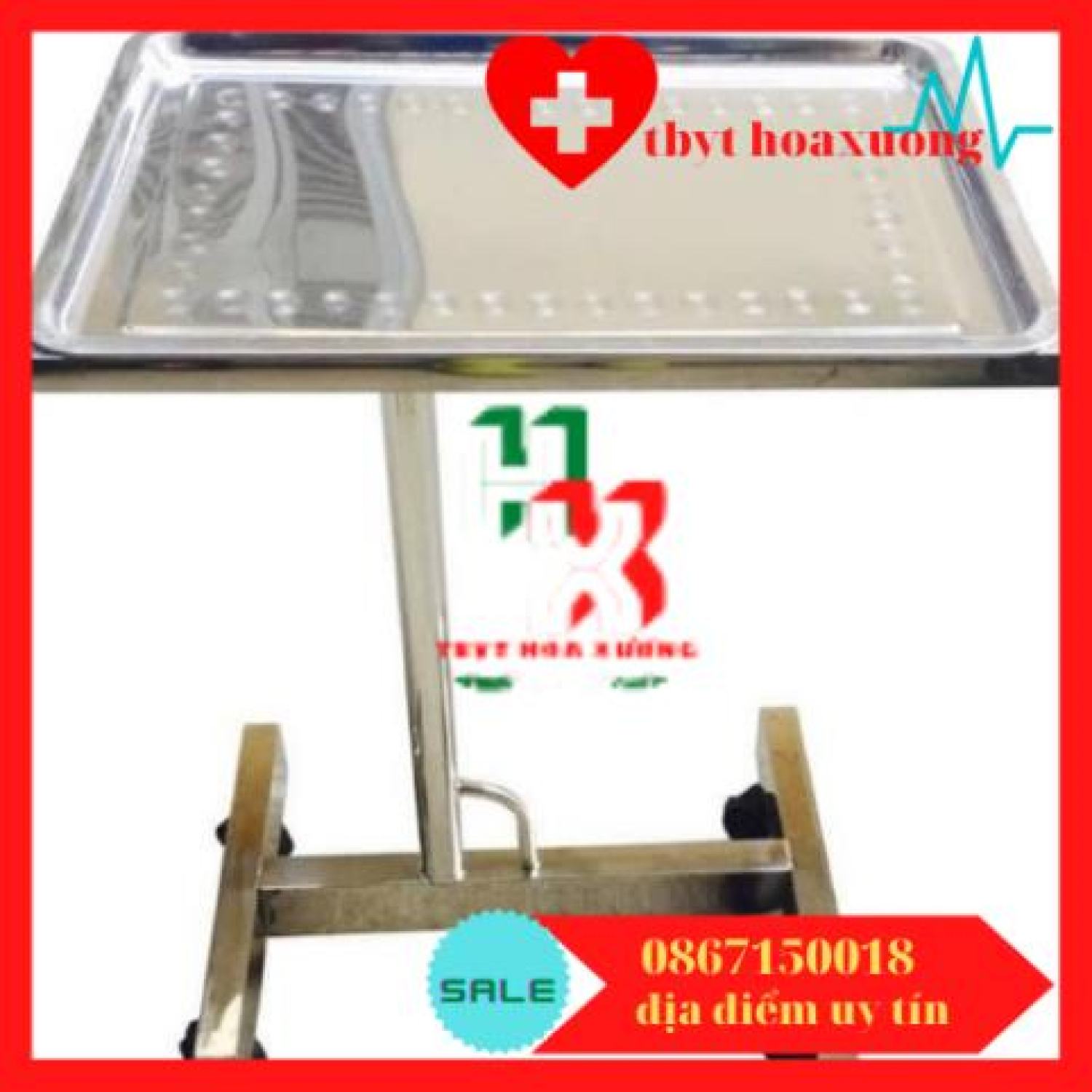 Bàn tít, xe đẩy y tế đựng dụng cụ phẫu thuật, spa chất liệu inox dày tốt