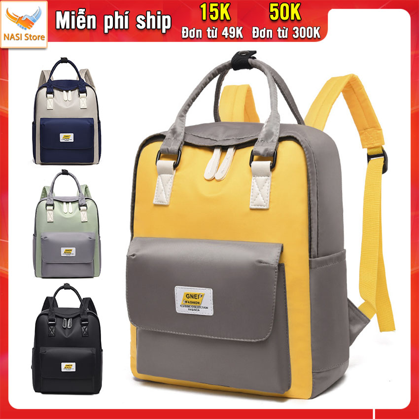 Balo nữ thời trang B1021 NASI Store ba lô nữ đi học vải dù chống thấm cao cấp đựng vừa A4 đi chơi du lịch mẫu đẹp phong cách Hàn Quốc