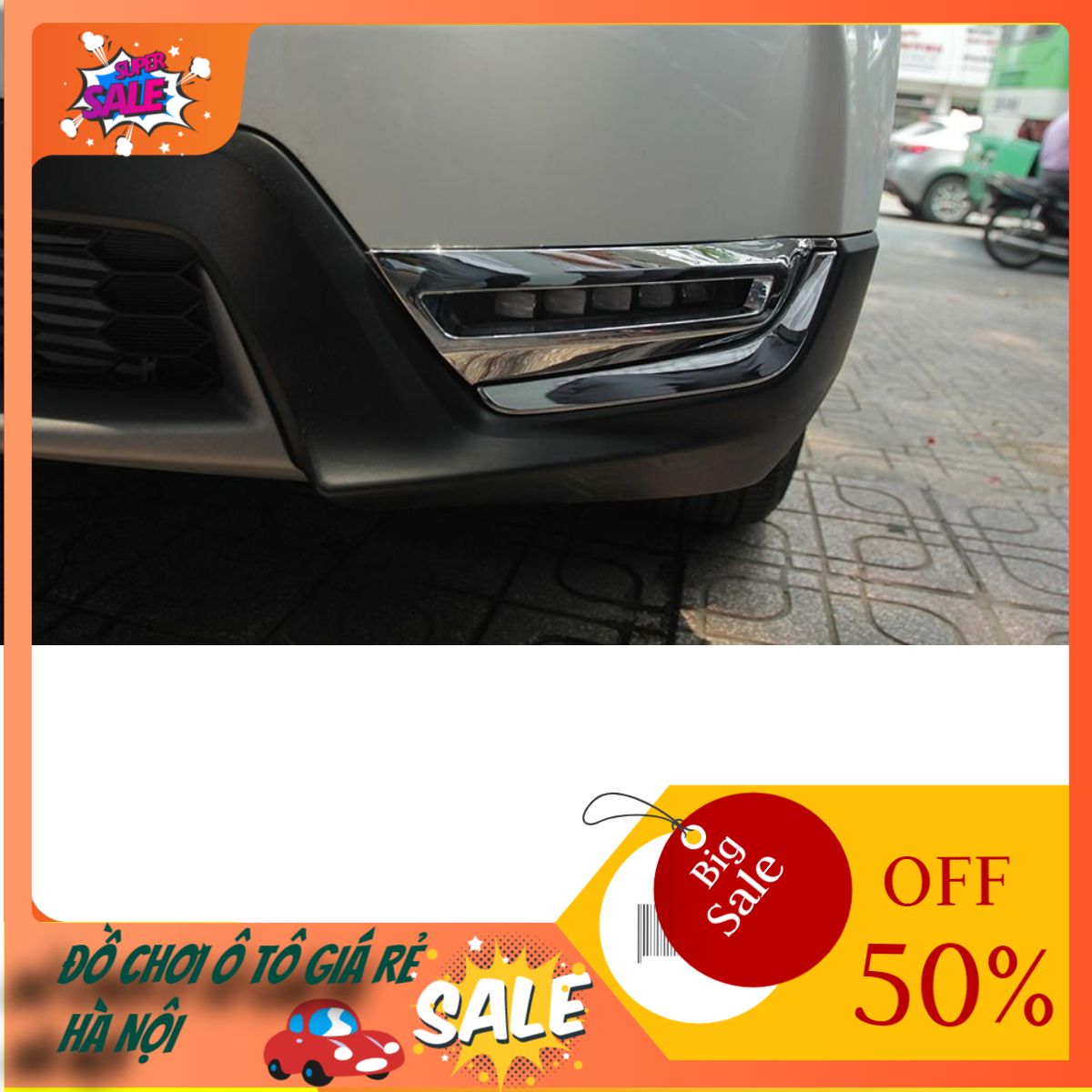 Ốp viền đèn gầm trước và sau cao câp cho xe Honda CRV 2018
