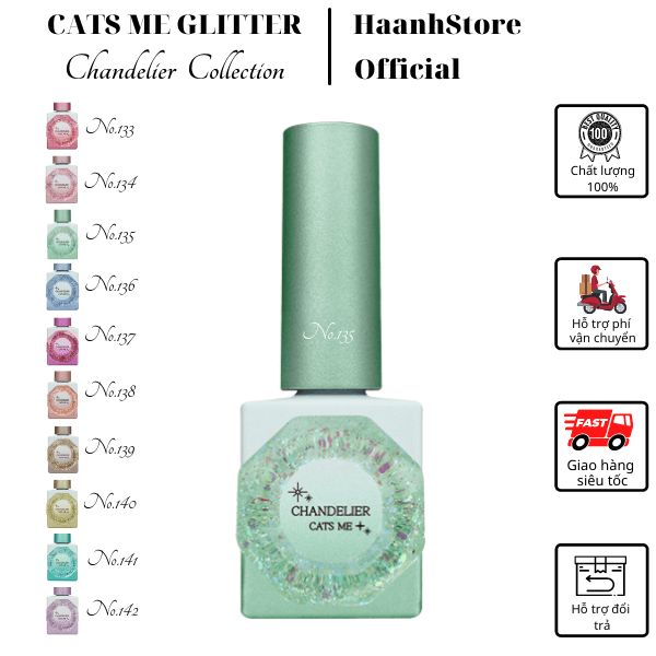 Cats Me Tách lẻ Set Sơn Gel Nhũ Autumn Chandelier Collection, Sơn nhũ Hàn quốc Cats Me Glitter chính hãng 10ml
