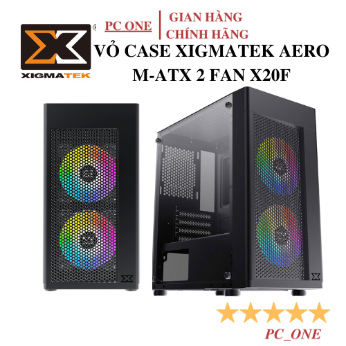 Vỏ case xigmatek aero 2f m-atx kính cường lực 2 fan x20f