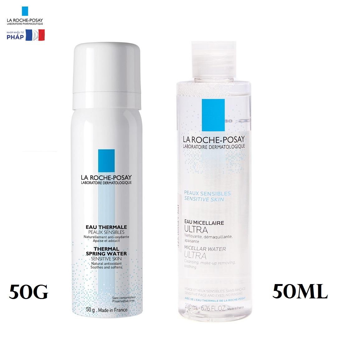 Bộ nước xịt khoáng và nước tẩy trang da la roche-posay 50ml