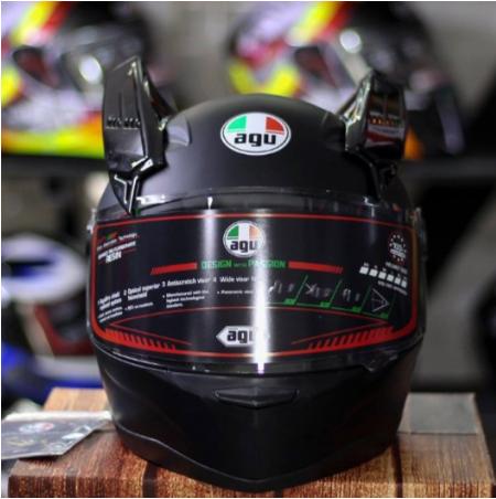 Nón bảo hiểm fullface AGU đen nhám gắng sừng rùa