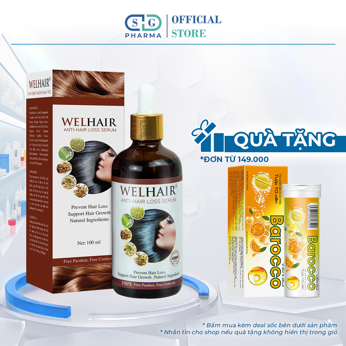 Serum ngăn rụng tóc & kích thích mọc tóc welhair chai 100ml