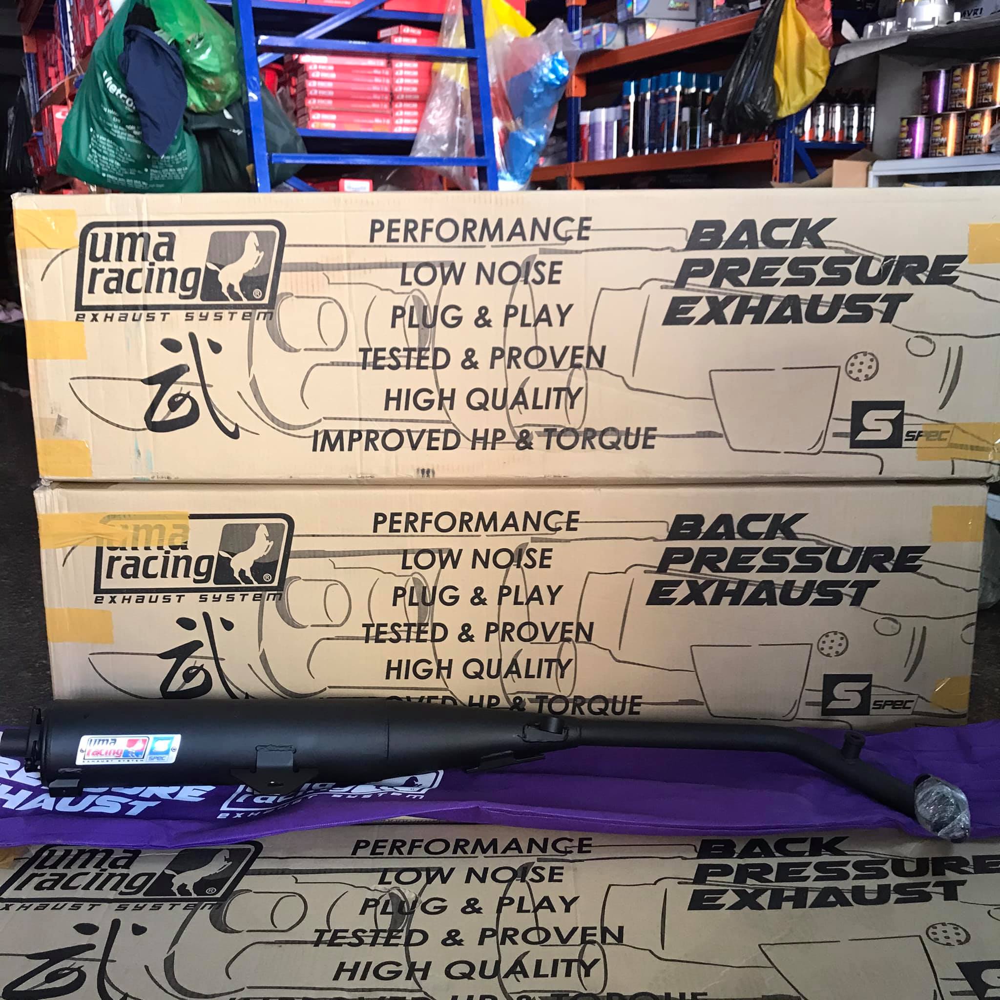 Pô tăng giả zin Uma Racing V3 gắn Exciter 4 số