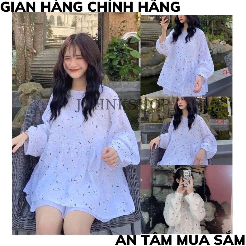 Áo babydoll nữ ,áo baby doll hoa lá tay bồng ,chất đũi cao cấp ,áo nữ dấu quần áo kiểu nữ ,JOHNKSHOP ,áo babydoll bánh bèo ,áo form rộng tay bồng ,áo babydoll tay bồng ,áo kiểu nữ  ,áo babydoll dấu quần, áo babydoll dáng dài