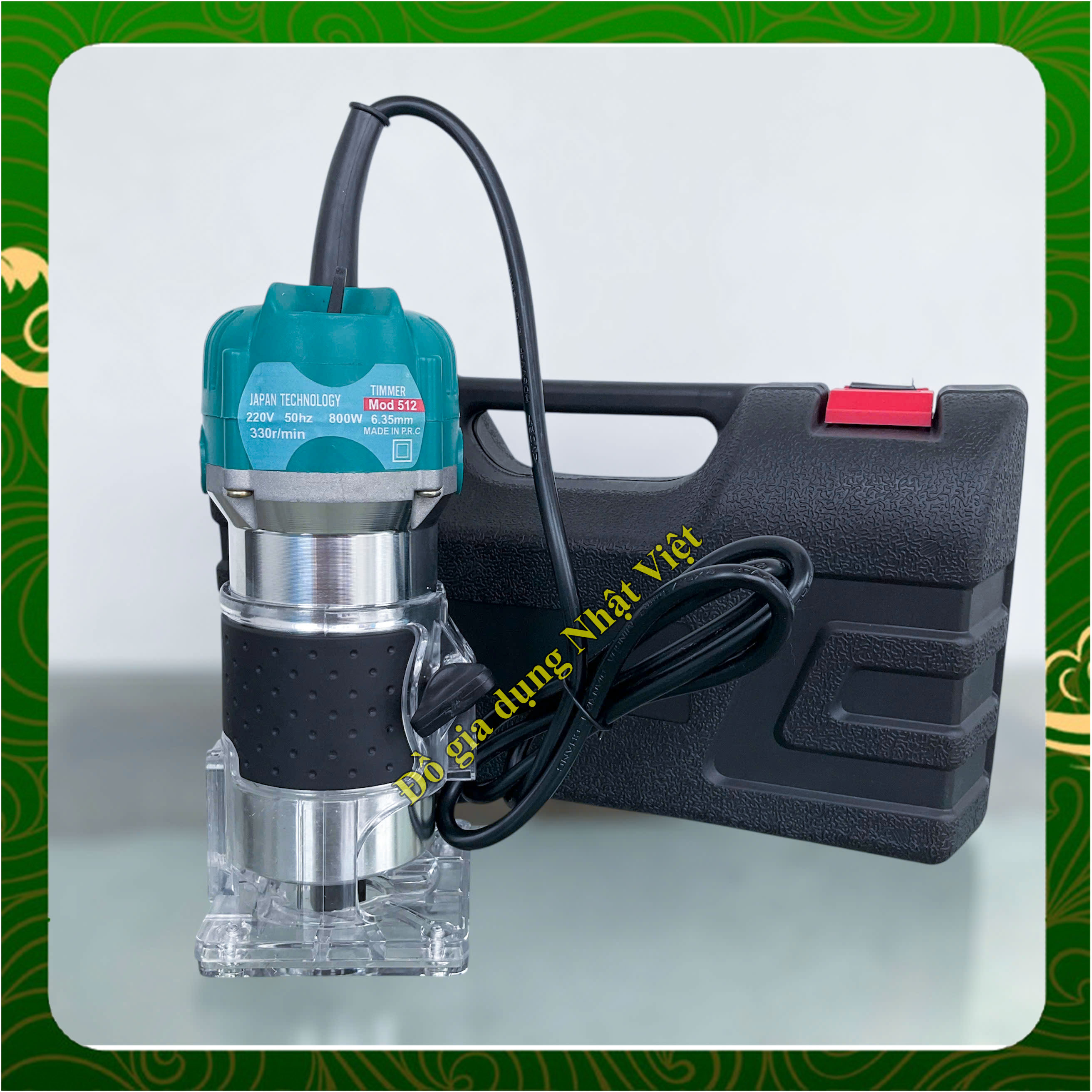  Máy soi gỗ mini máy phay gỗ soi alu cầm tay lõi đồng công suất 800W Tặng kèm hộp nhựa 