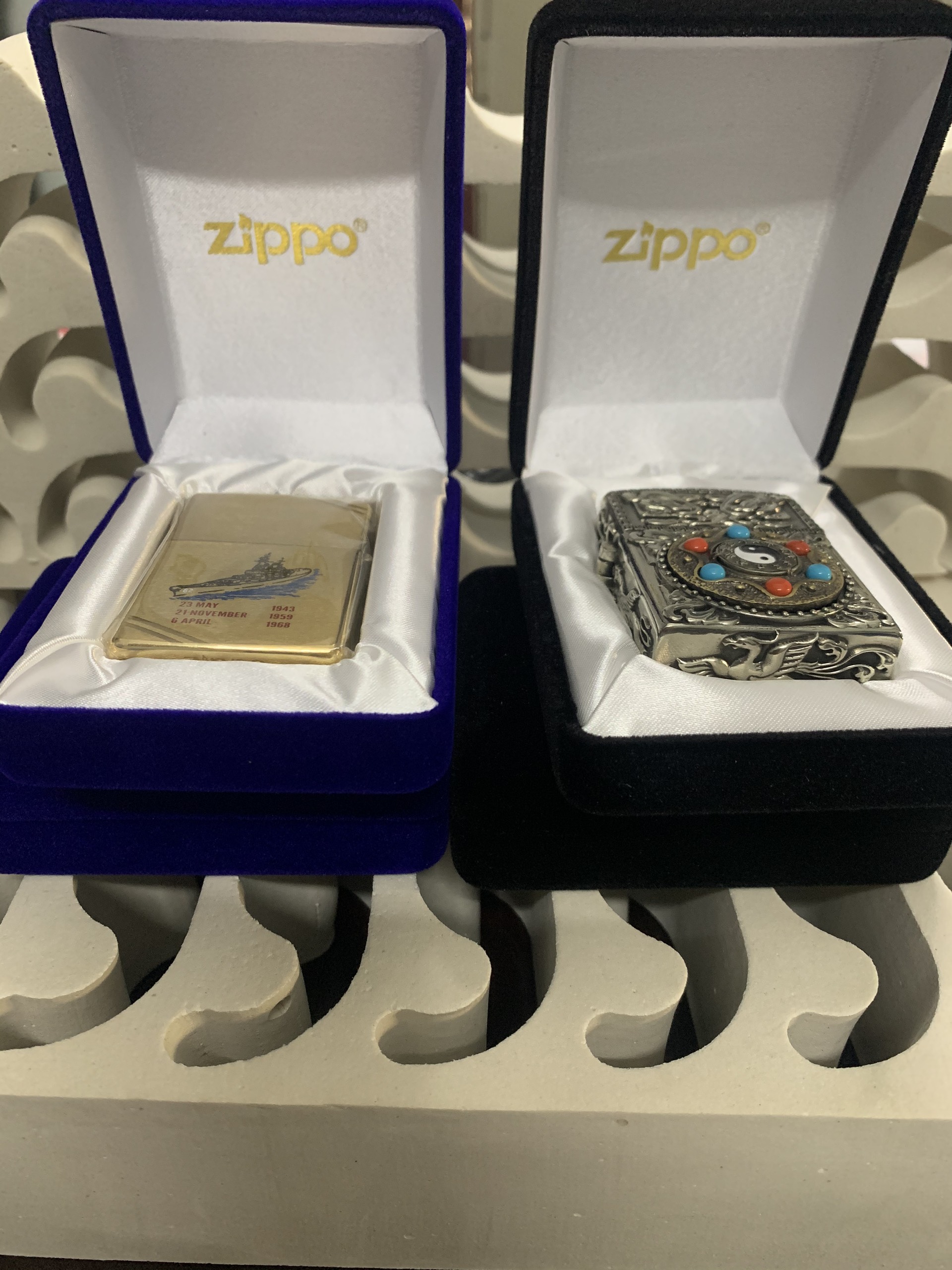 Hộp nhung zippo bảo quản, trưng bày zippo