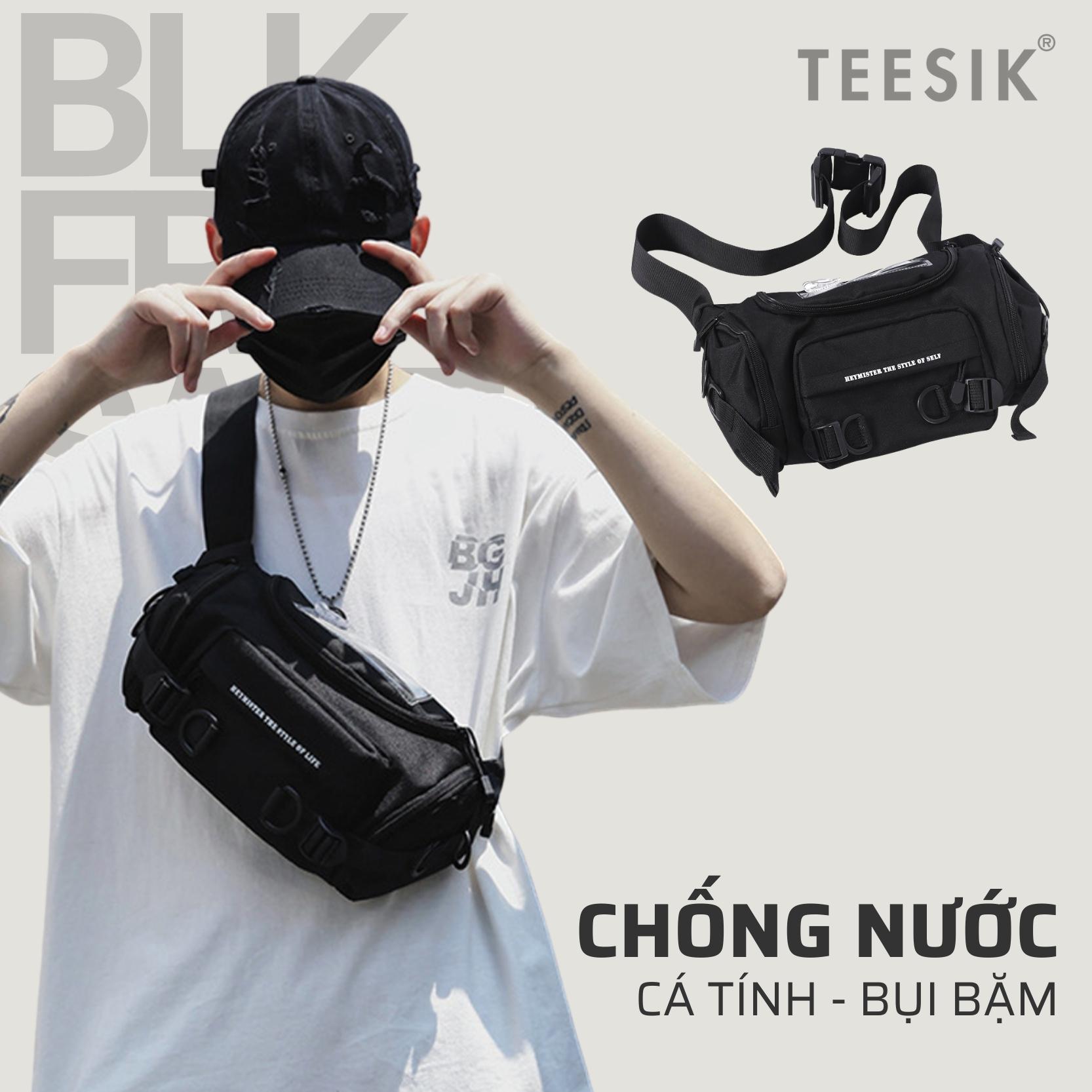 Túi đeo chéo nam nữ cao cấp TEE SIK túi bao tử đeo hông BumBag chống nước nhiều ngăn chất liệu Canvas thời trang TS02