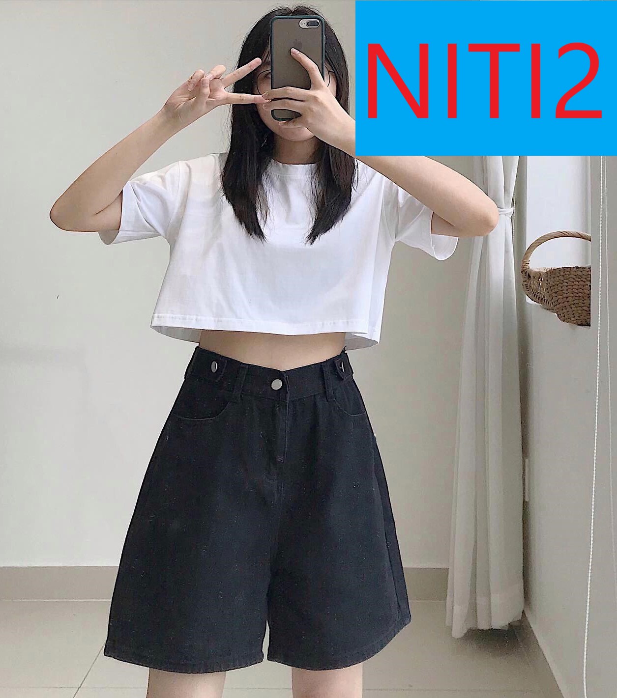 [ VANG DANH ] QUẦN JEAN NGỐ LỬNG NỮ FORM RỘNG LAI CUỐN FORM RỘNG MÀU XANH NHẠT, MÀU ĐEN CAO CẤP NITI2 SIÊU PHONG CÁCH
