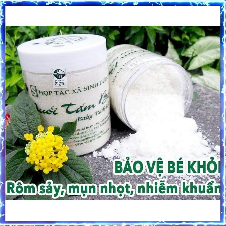 Muối tắm bé, muối tắm bé độc mộc, muối tắm bé sinh dược độc mộc 4OOg